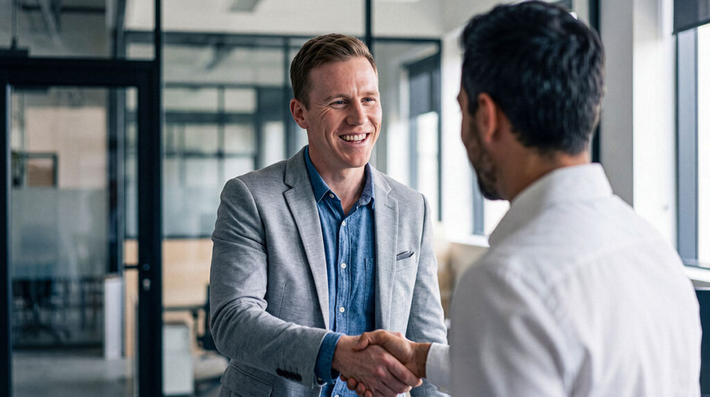 investors shaking hands in agreement