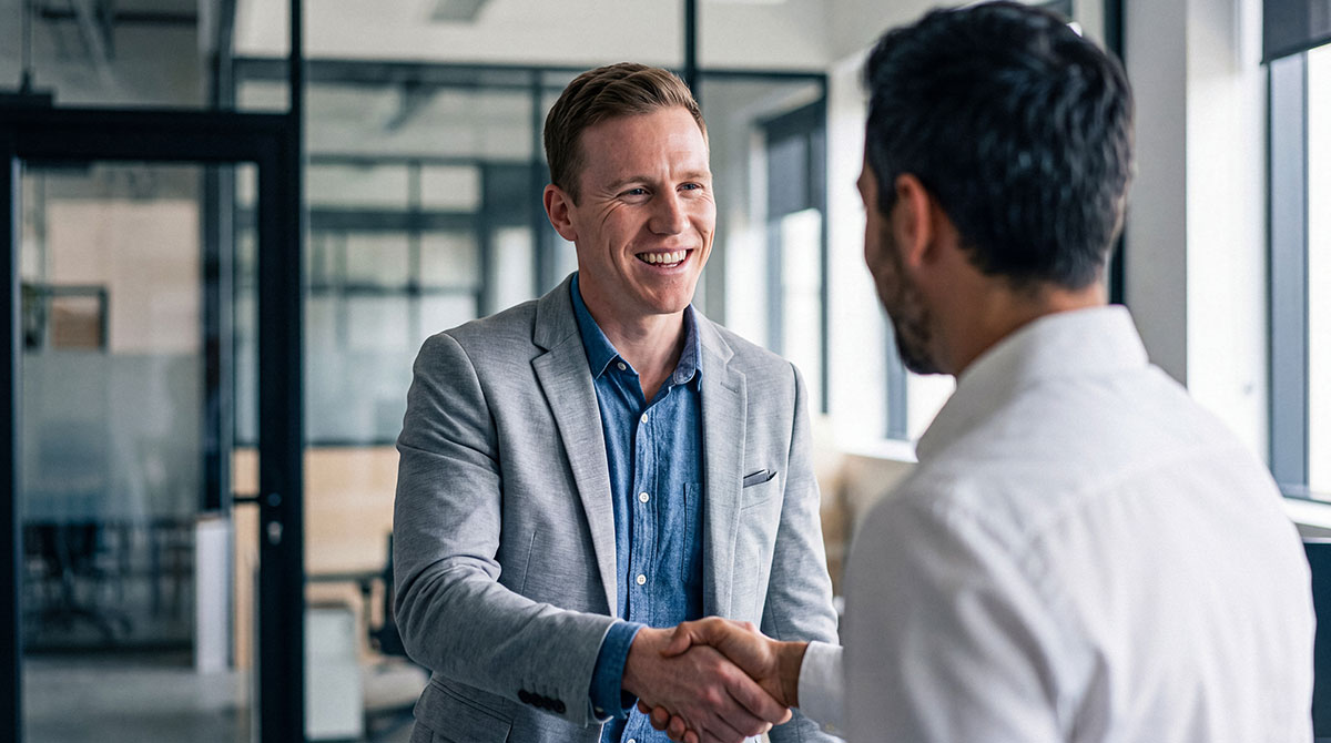 investors shaking hands in agreement