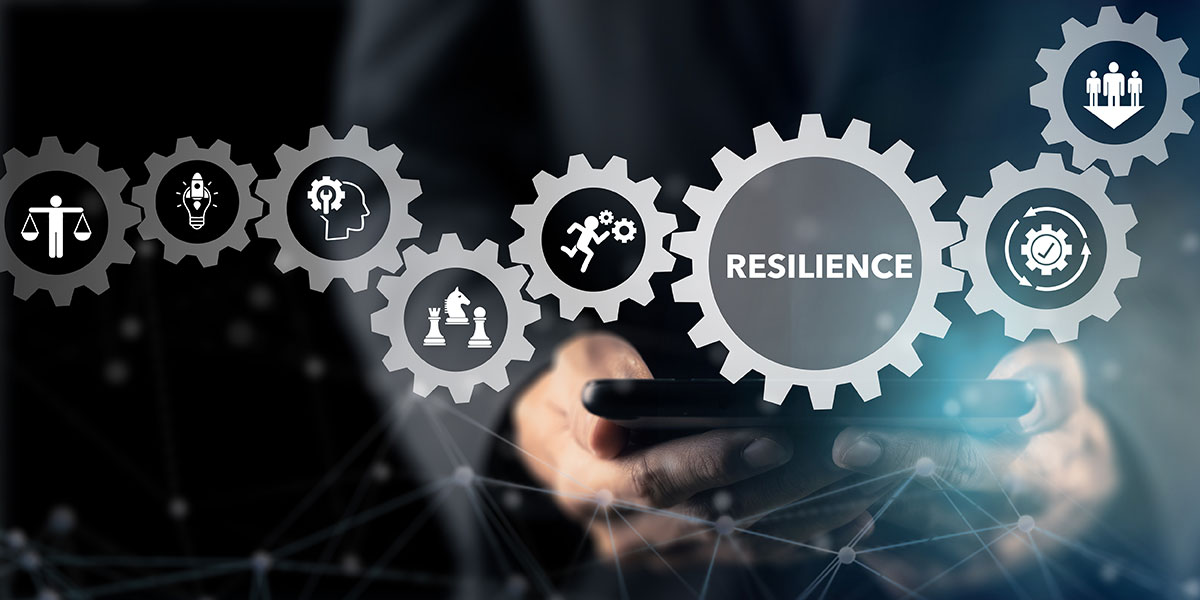 Resilience business for sustainable and inclusive growth concept. The ability to deal with adversity, continously adapt and accelerate disruptions, crises. Build resillience in organization concept